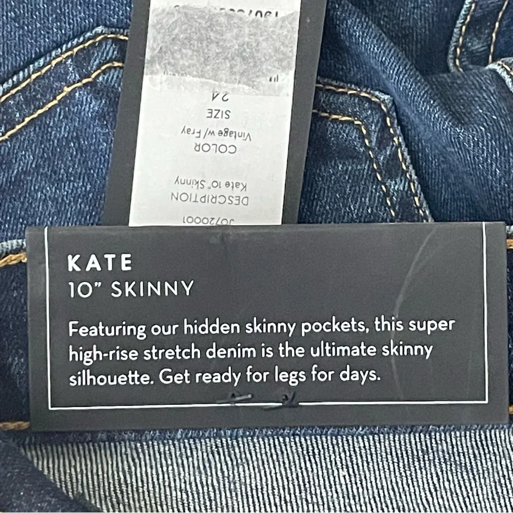 VERONICA BEARD JEANS NWT KATE 10” HIGH RISE SKINNY JEANS 24 VINTAGE WITH FRAY - Picture 7 of 14